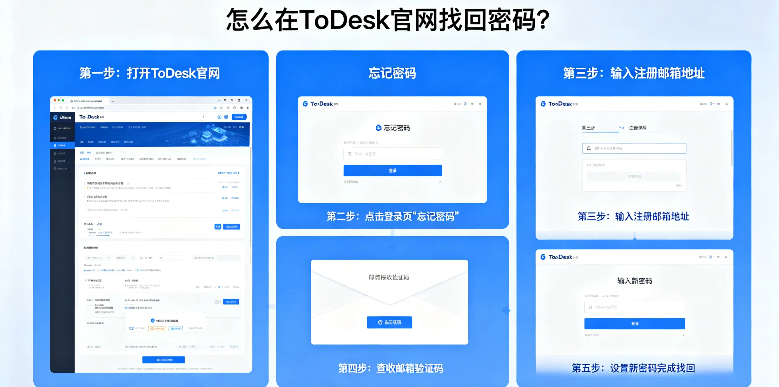 怎么在 ToDesk 官网找回密码？